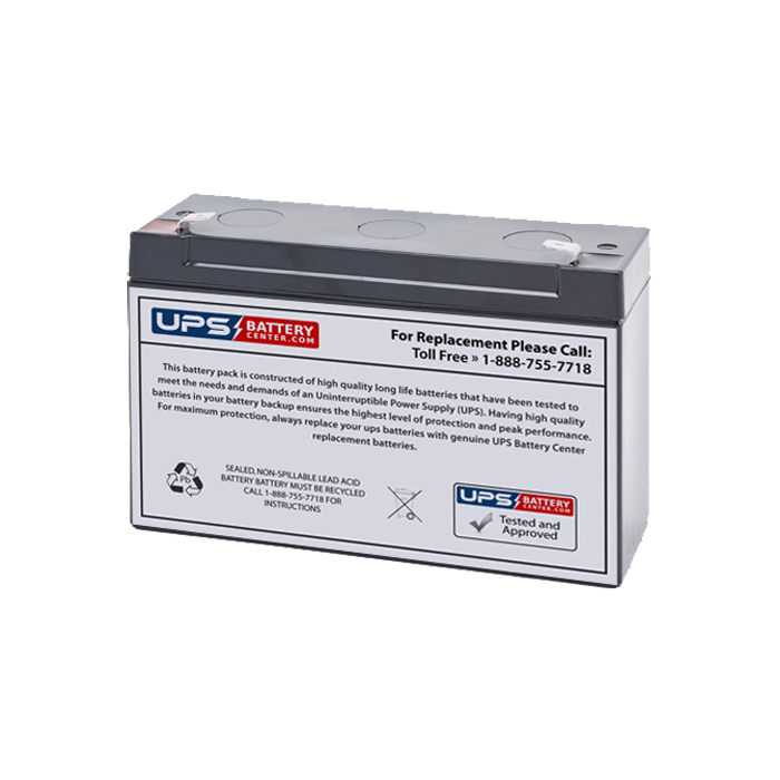 BB BP12-6 6V 12Ah Battery with F1 Terminals