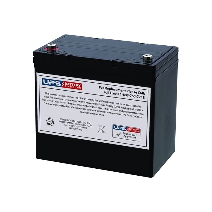 CCB Industrial 12V 55Ah 12HD-200 Battery with F11 Terminals