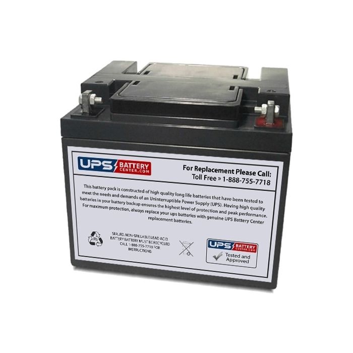 CCB Industrial 12V 44Ah 12MD-44 Battery with F6 Terminals