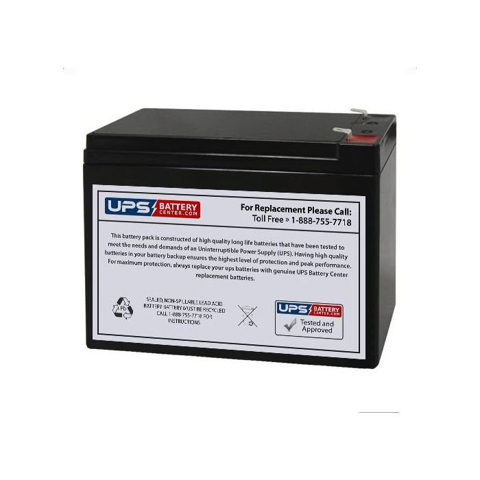 EMERGI-LITE 12V 10Ah EMF4 Battery with F1 Terminals