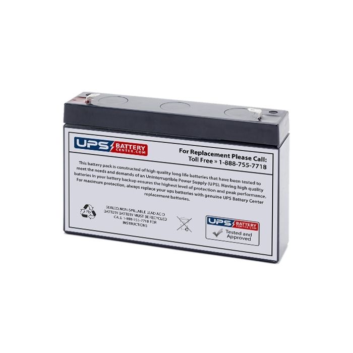 Lithonia 6V 7Ah ELU2 Battery with F1 Terminals