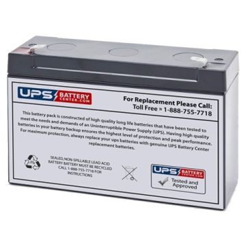 Big Beam 6V 12Ah HBL6S20 Battery with F1 Terminals